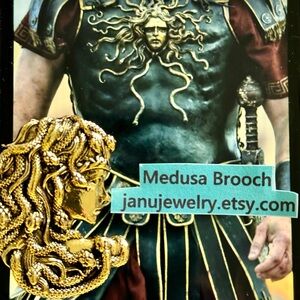 Medusa and all her snakes brooch pin